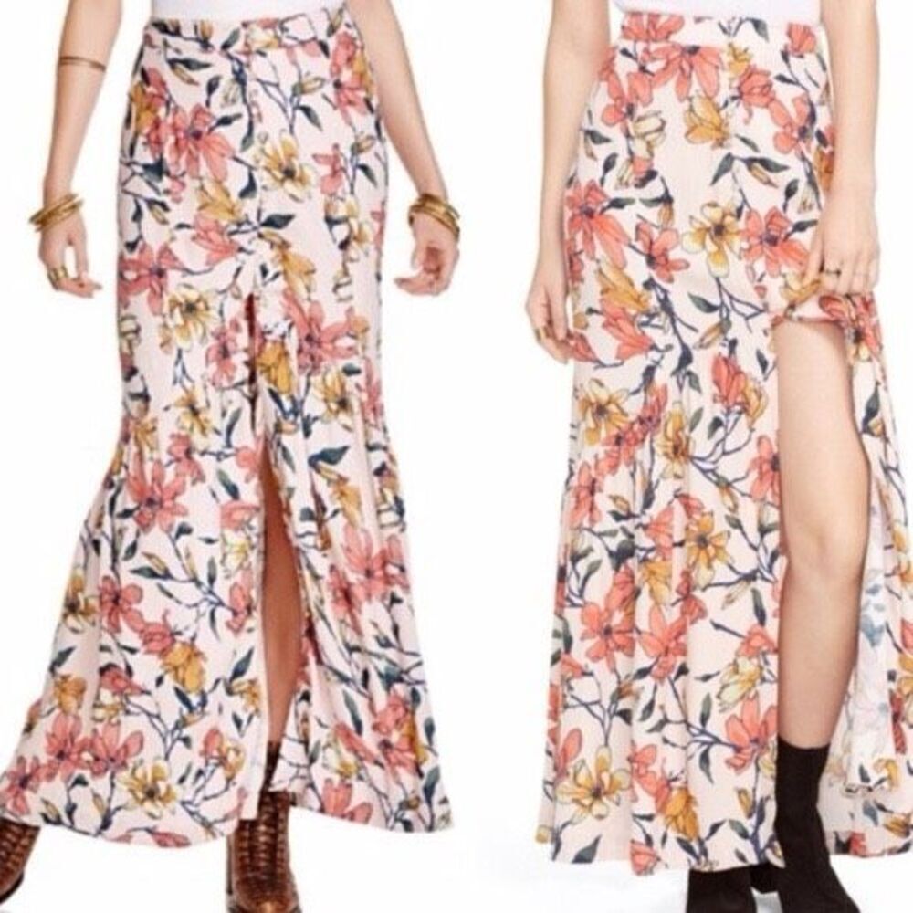 Free People maxi floral skirt size 0
